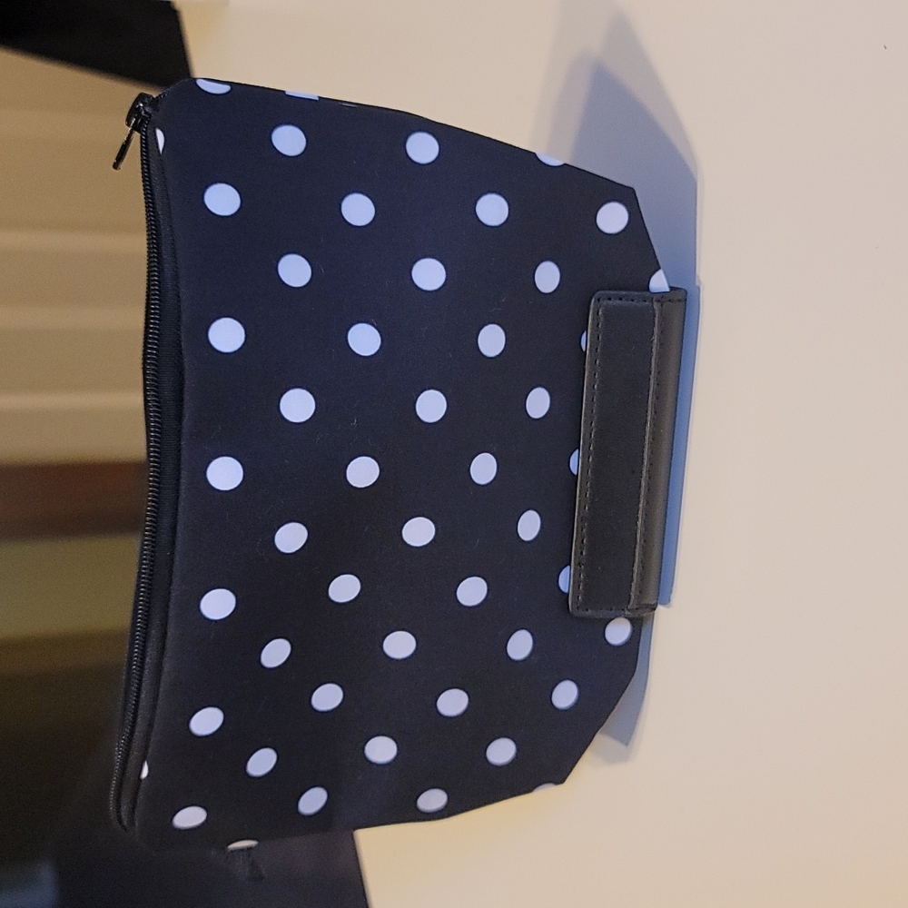Black and White Polka Dot Cosmetic Makeup Bag - Picture 4 of 4